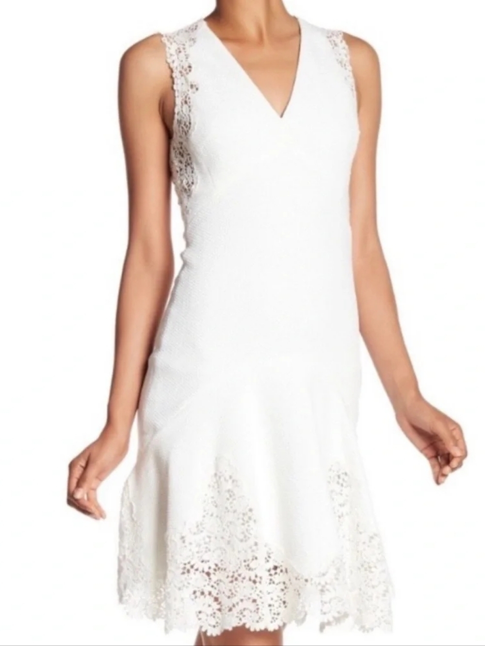Rebecca Taylor Marielle Lace Dress in ivory. Size 4